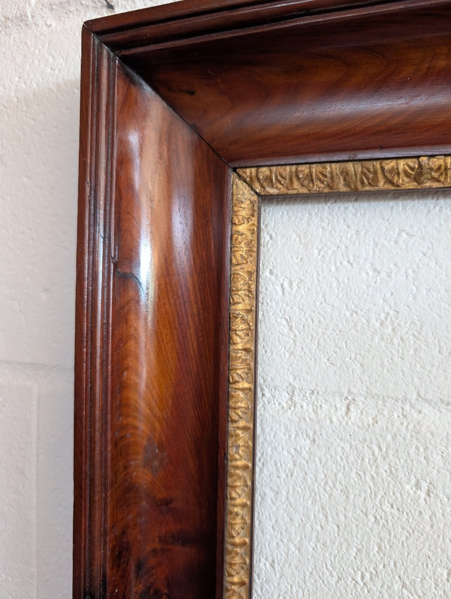 Cornice in legno di mogano e oro, prima metà del XIX secolo-photo-3