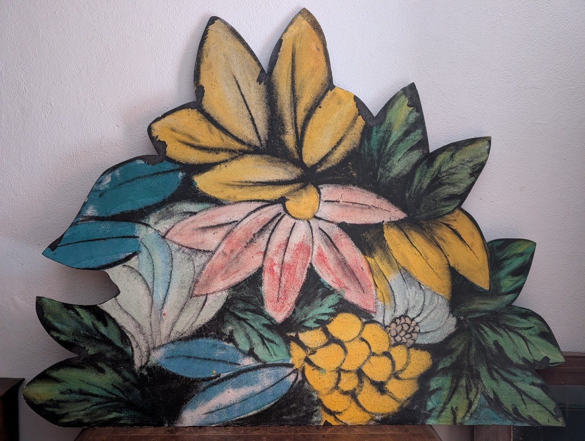 Pannello decorativo floreale – Liguria, XX secolo – Atmosfera Luzzati