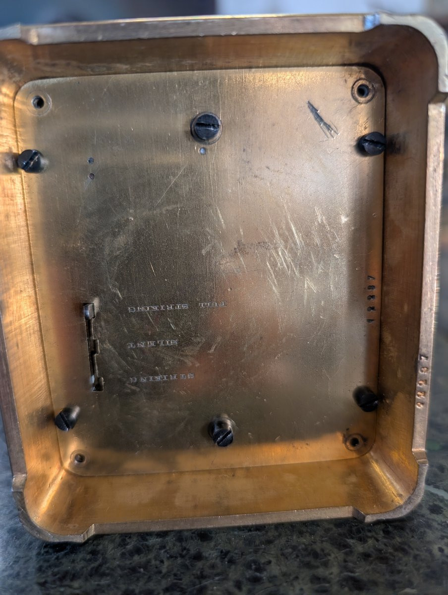 Pendule de Voyage in Bronzo Dorato – Scappamento ad Ancora, Suoneria ai Quarti, Sveglia e Calen-photo-8