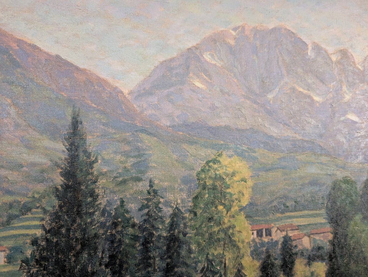 Giovanni Molteni (XX secolo)  "Paesaggio alpino – Presolana"-photo-4