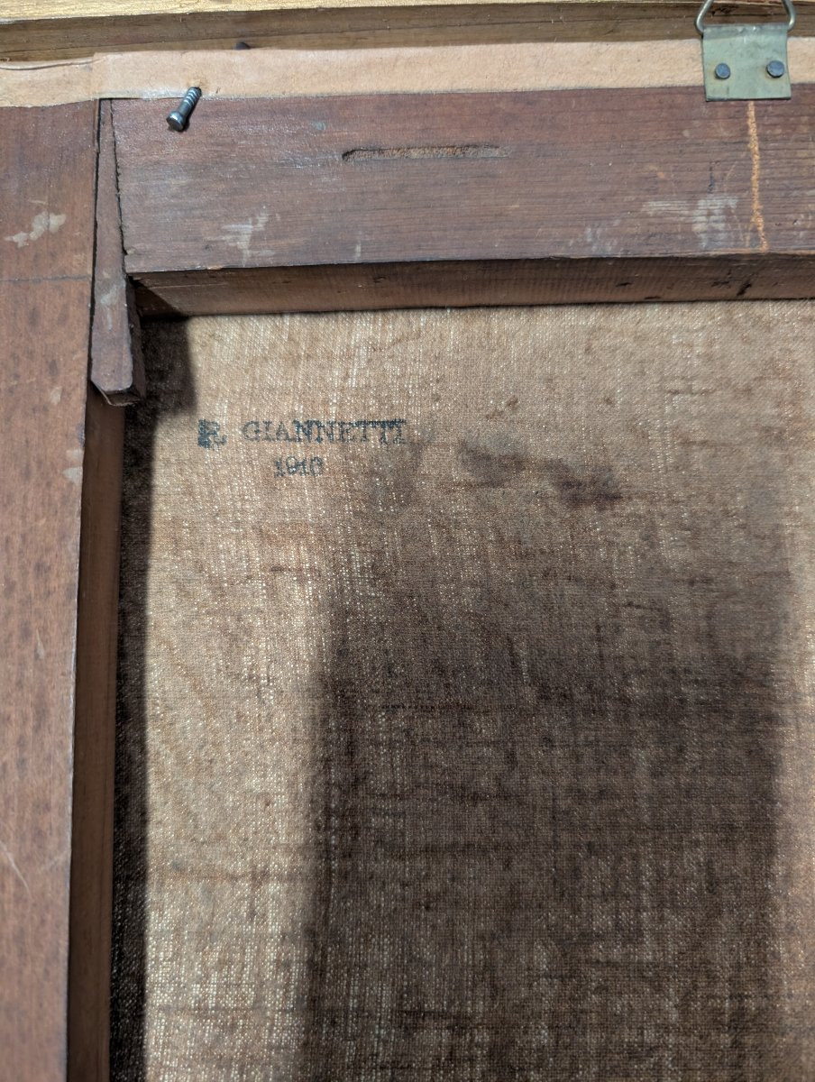 Raffaele Giannetti (1858-1941) – Ritratto maschile, 1916 – Olio su tela-photo-2