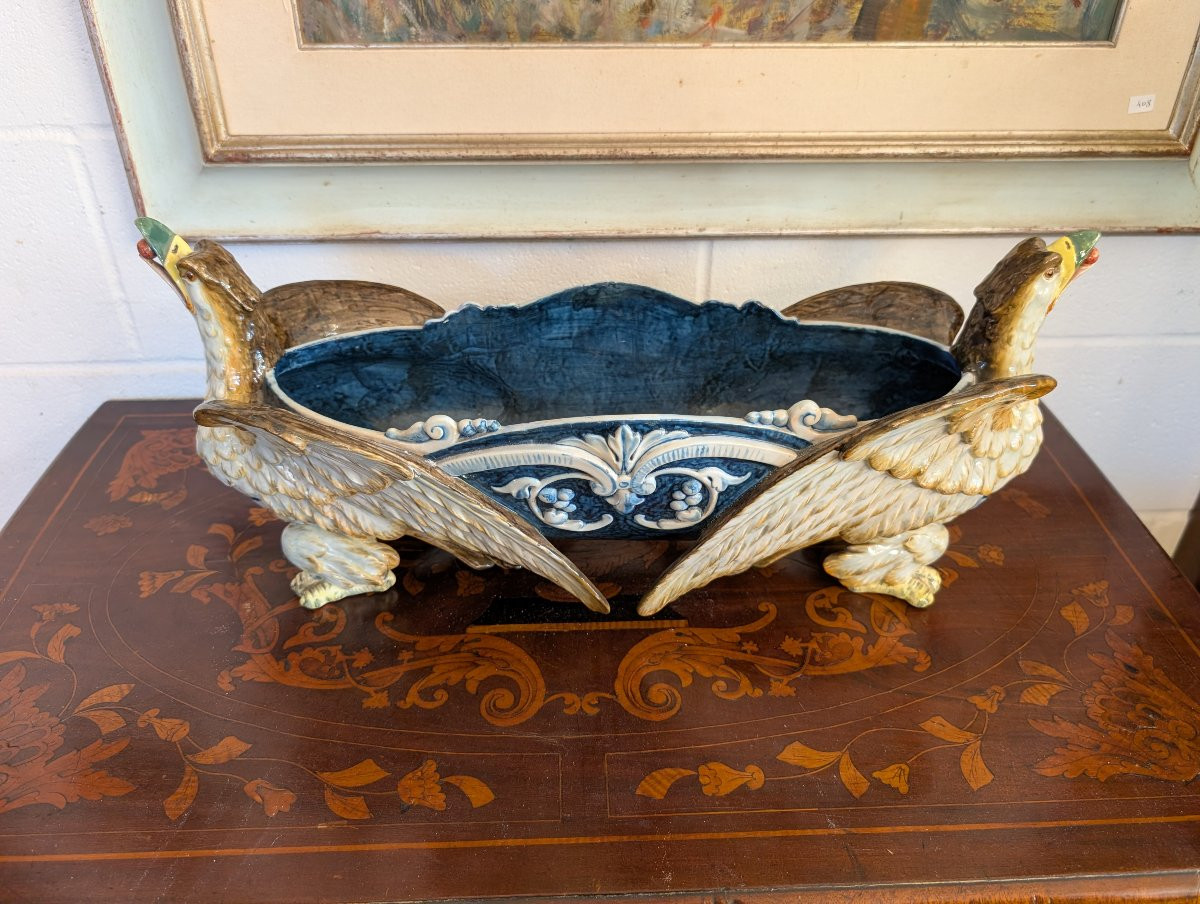 Fioriera da Tavolo in Ceramica – Manifattura Ginori, Fine XIX Secolo-photo-4