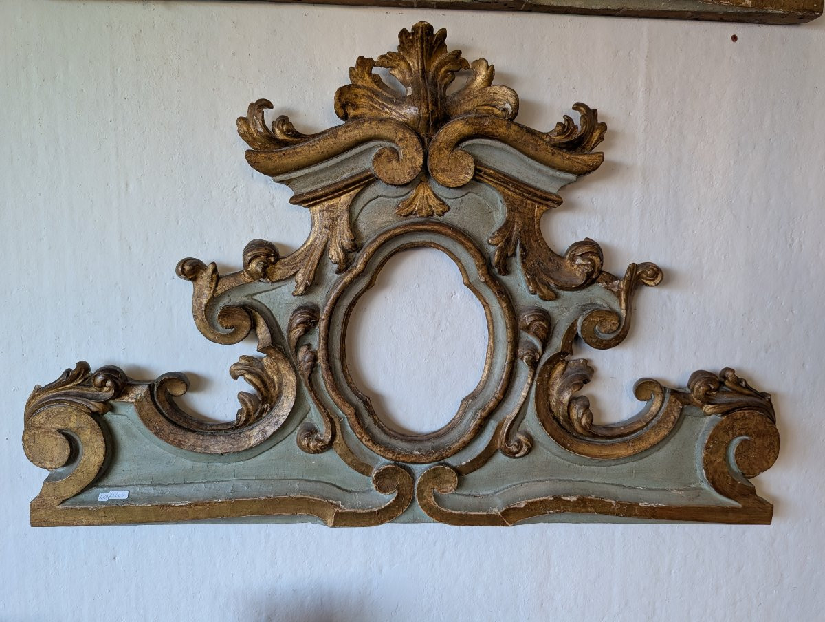Coppia di sovraporte antiche laccate e dorate – inizi XVIII secolo-photo-6