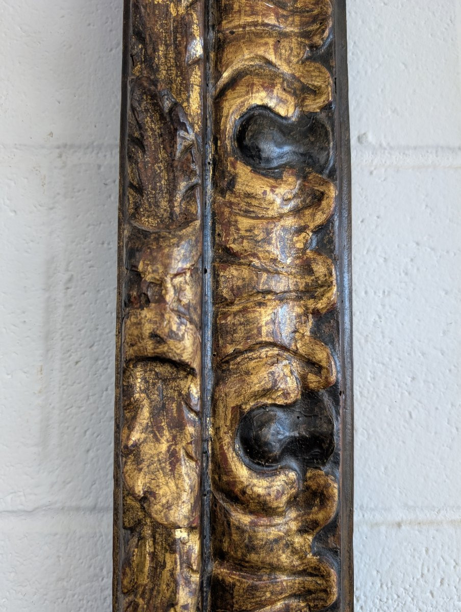 Cornice barocca in legno intagliato e dorato-photo-2