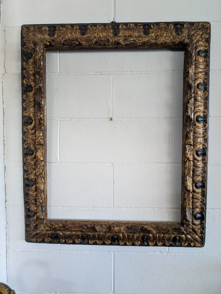 Cornice barocca in legno intagliato e dorato-photo-3