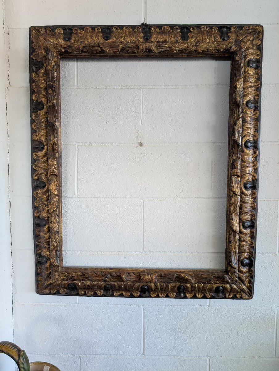 Cornice barocca in legno intagliato e dorato-photo-4