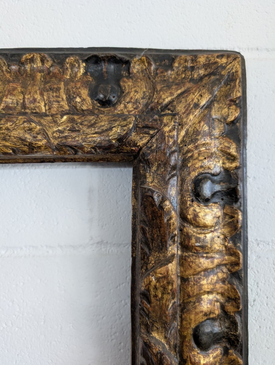 Cornice barocca in legno intagliato e dorato-photo-8