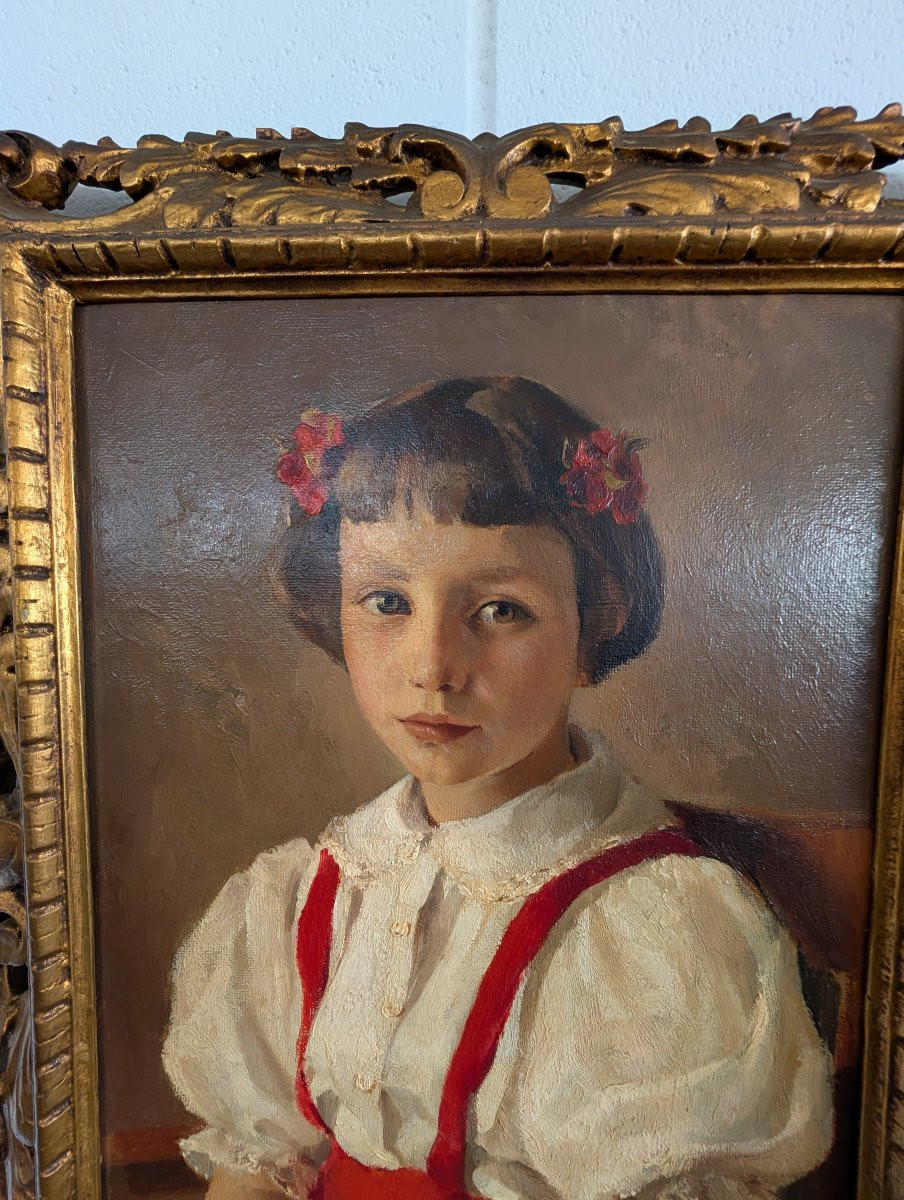 Corrado Mazzari Ritratto di fanciulla Olio su faesite, 1952-photo-1