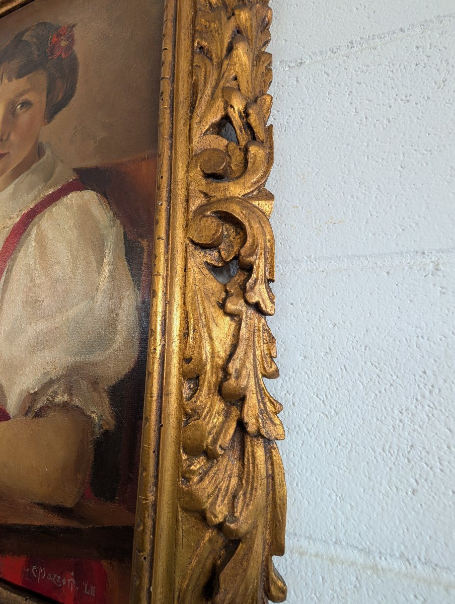 Corrado Mazzari Ritratto di fanciulla Olio su faesite, 1952-photo-4