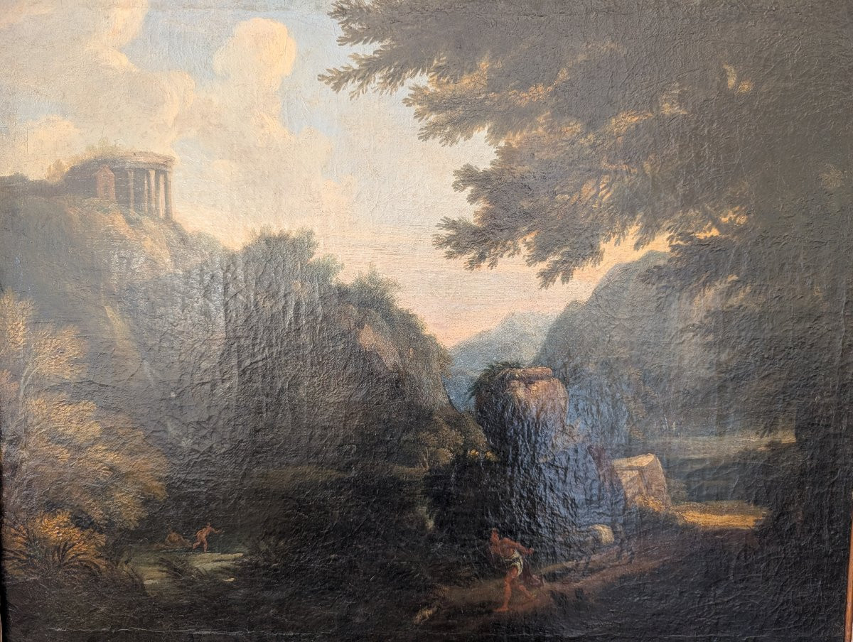 Paesaggio classico con rovine e figure-photo-1