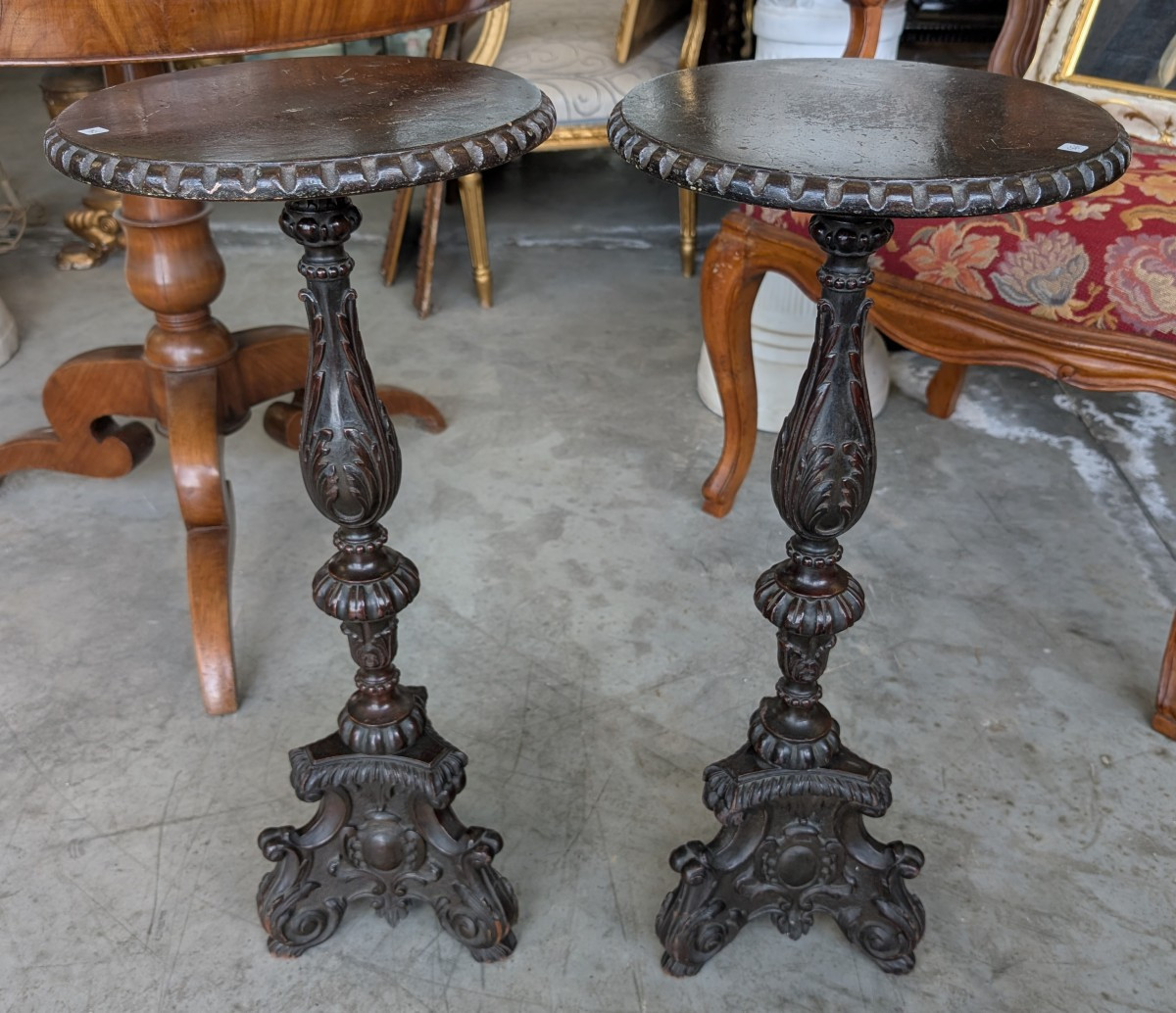 Coppia di tavolini neorinascimentali – Seconda metà del XIX secolo-photo-3