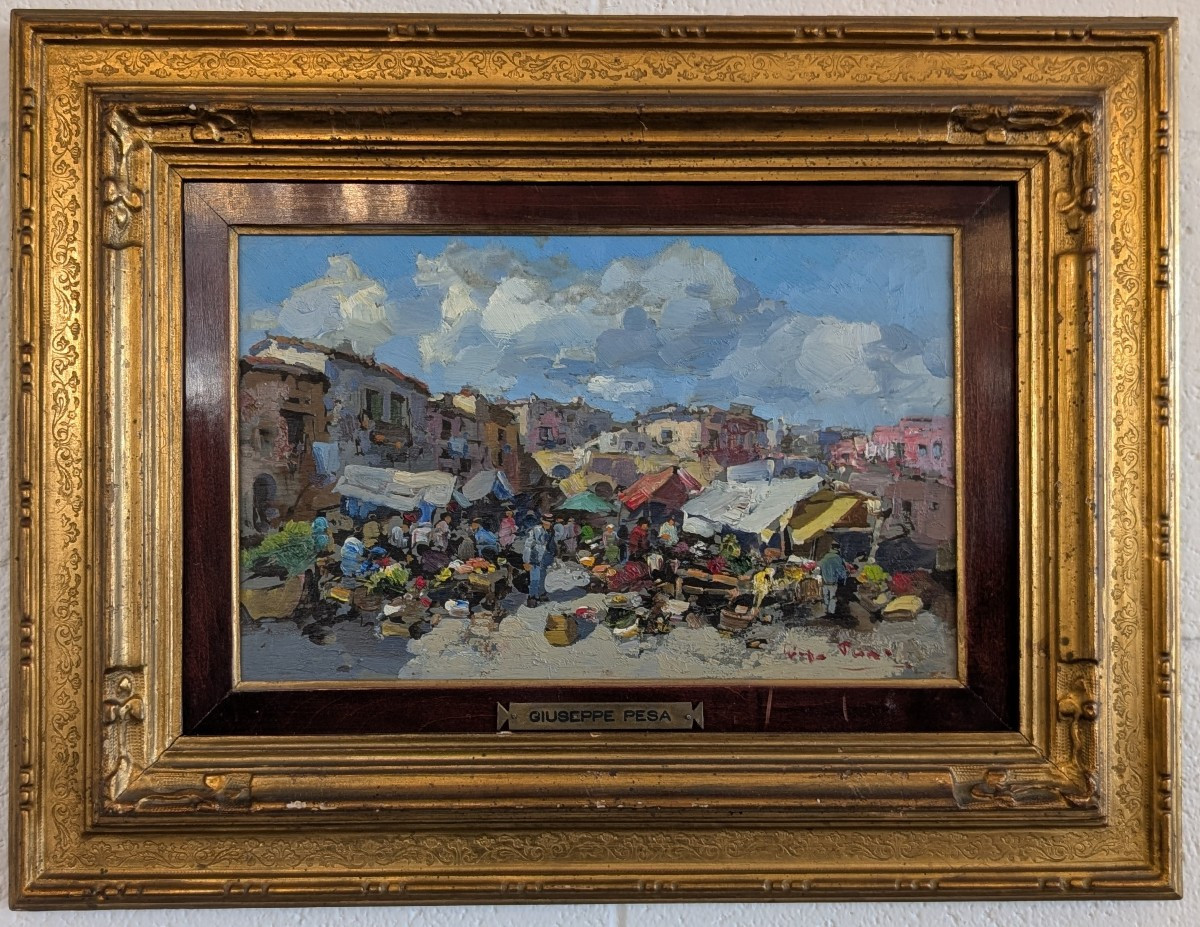 Giuseppe Pesa (1928– 1992) Scena di mercato-photo-2
