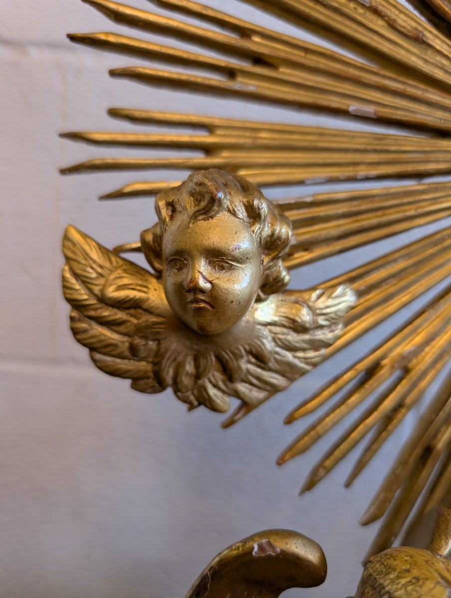 Altarino devozionale in legno scolpito e dorato a oro zecchino-photo-7