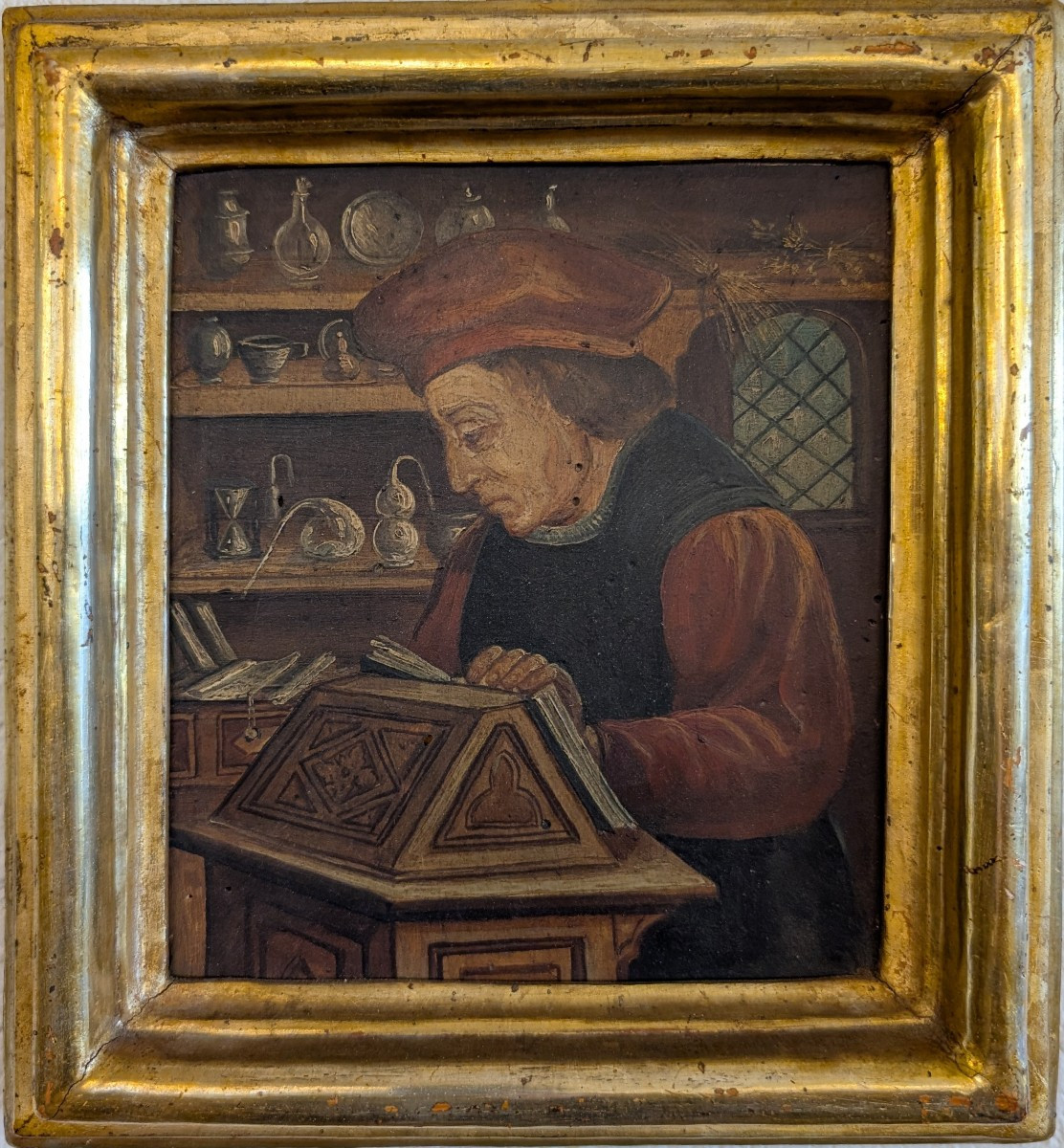 Dipinto antico – Scena di studio / filosofo