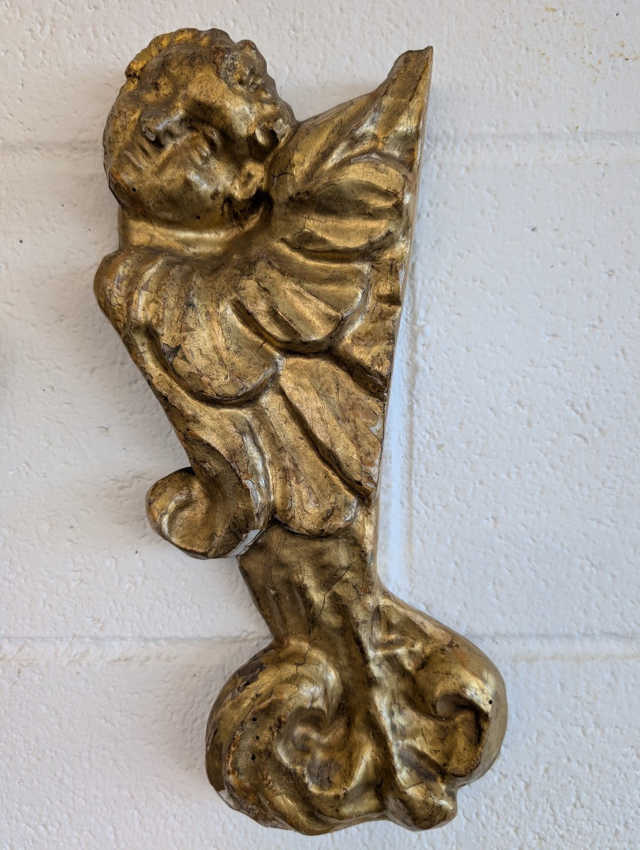 Coppia di fregi in legno scolpito e dorato – metà XVIII secolo-photo-3