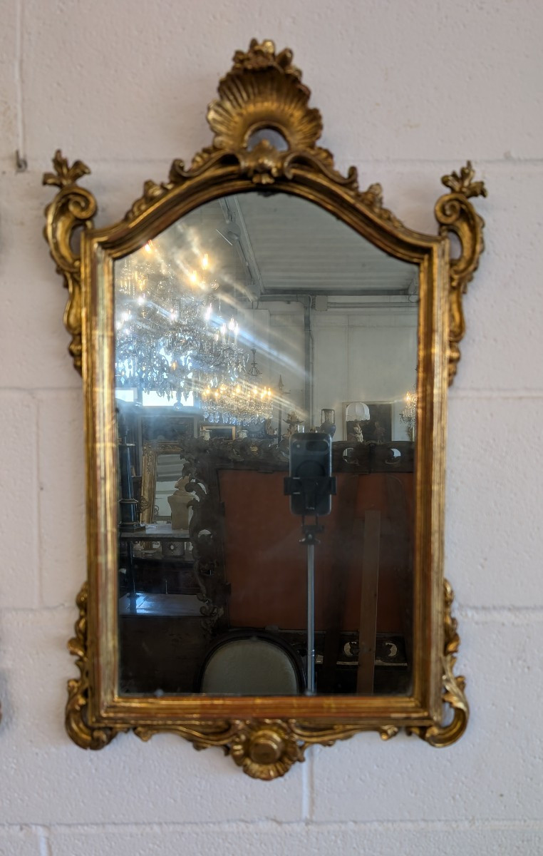 Coppia di specchierine in legno scolpito e dorato – inizi XX secolo-photo-2