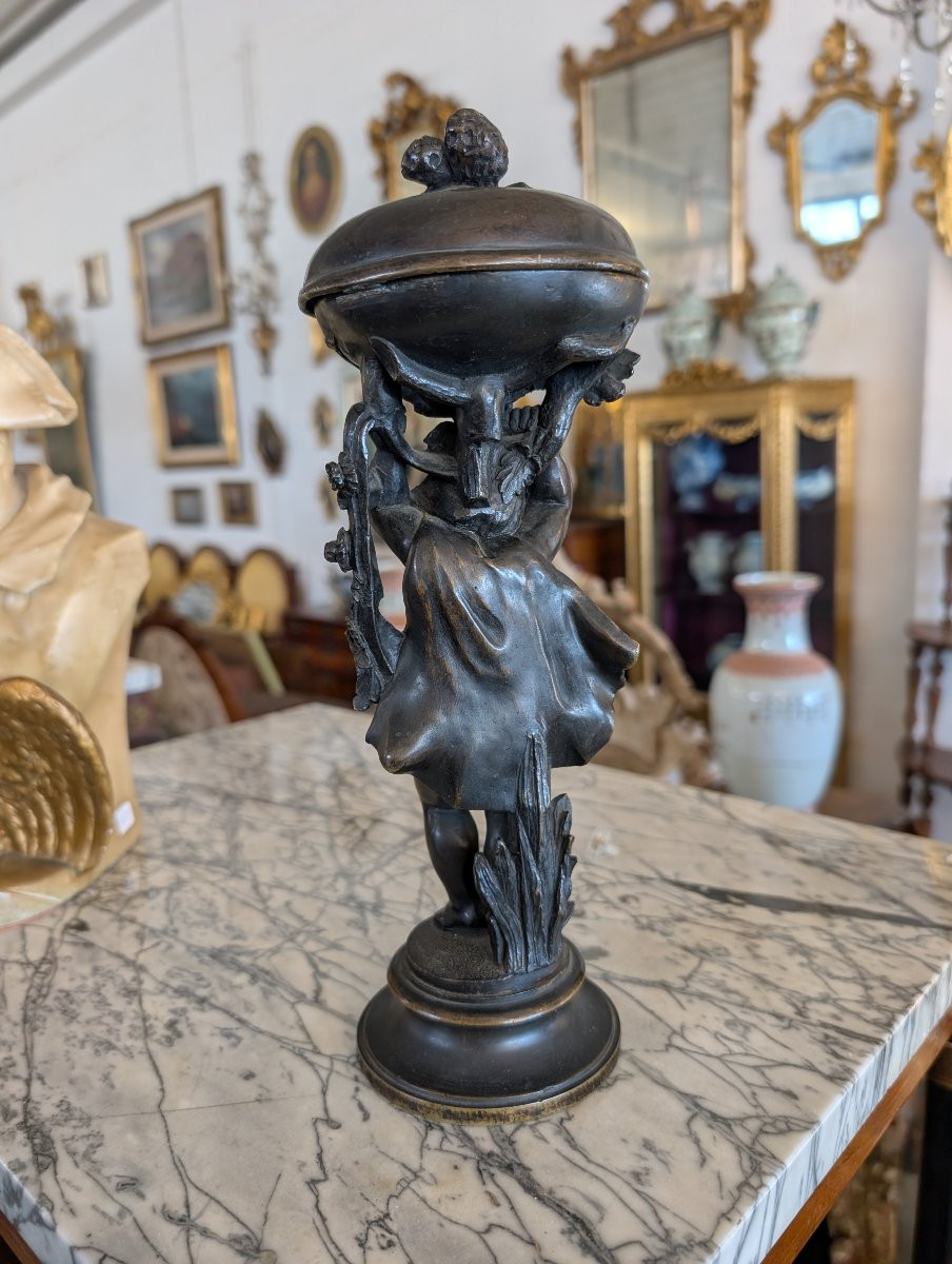 Scultura in bronzo con contenitore – Fine XIX secolo-photo-4