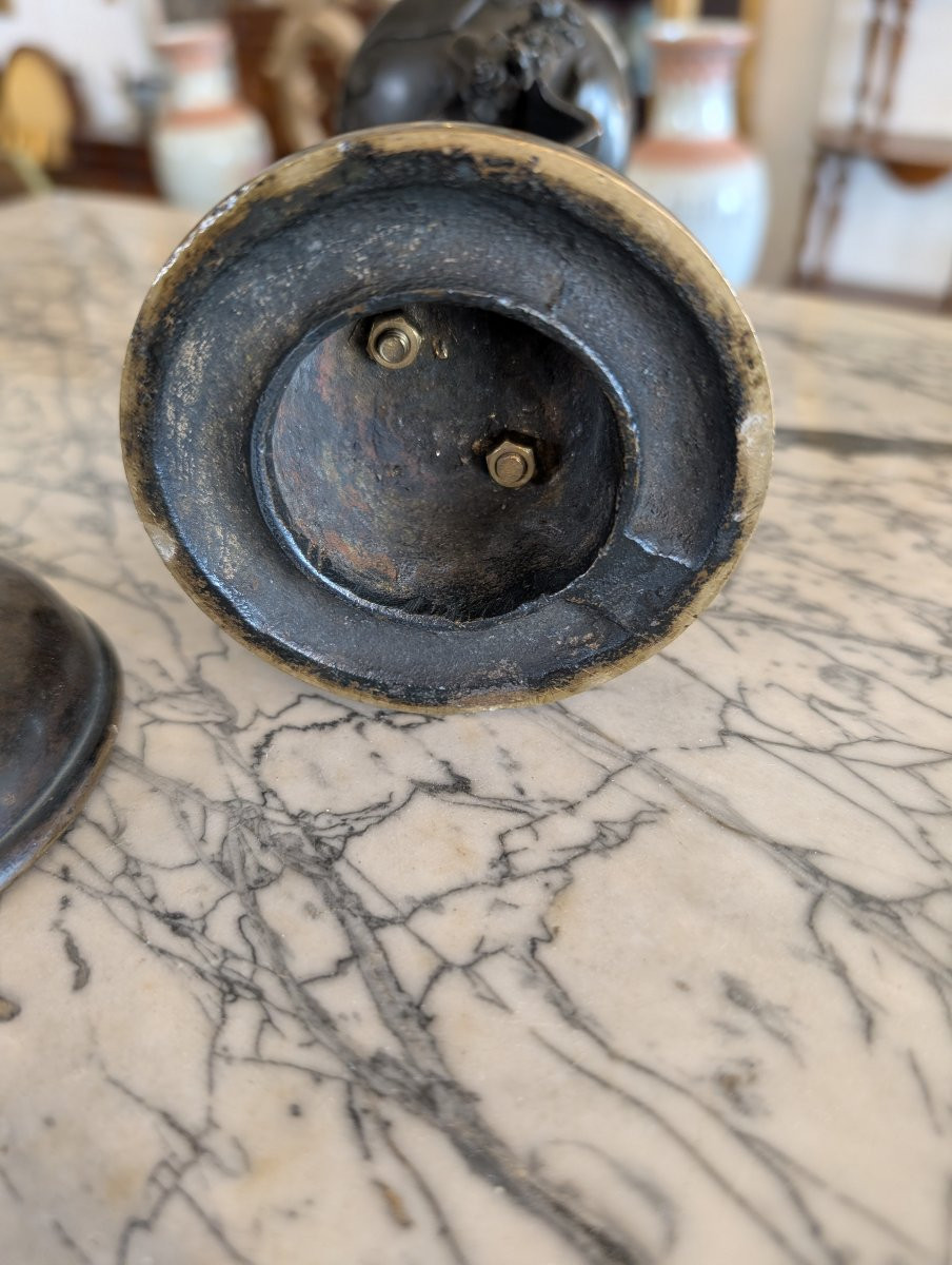 Scultura in bronzo con contenitore – Fine XIX secolo-photo-1