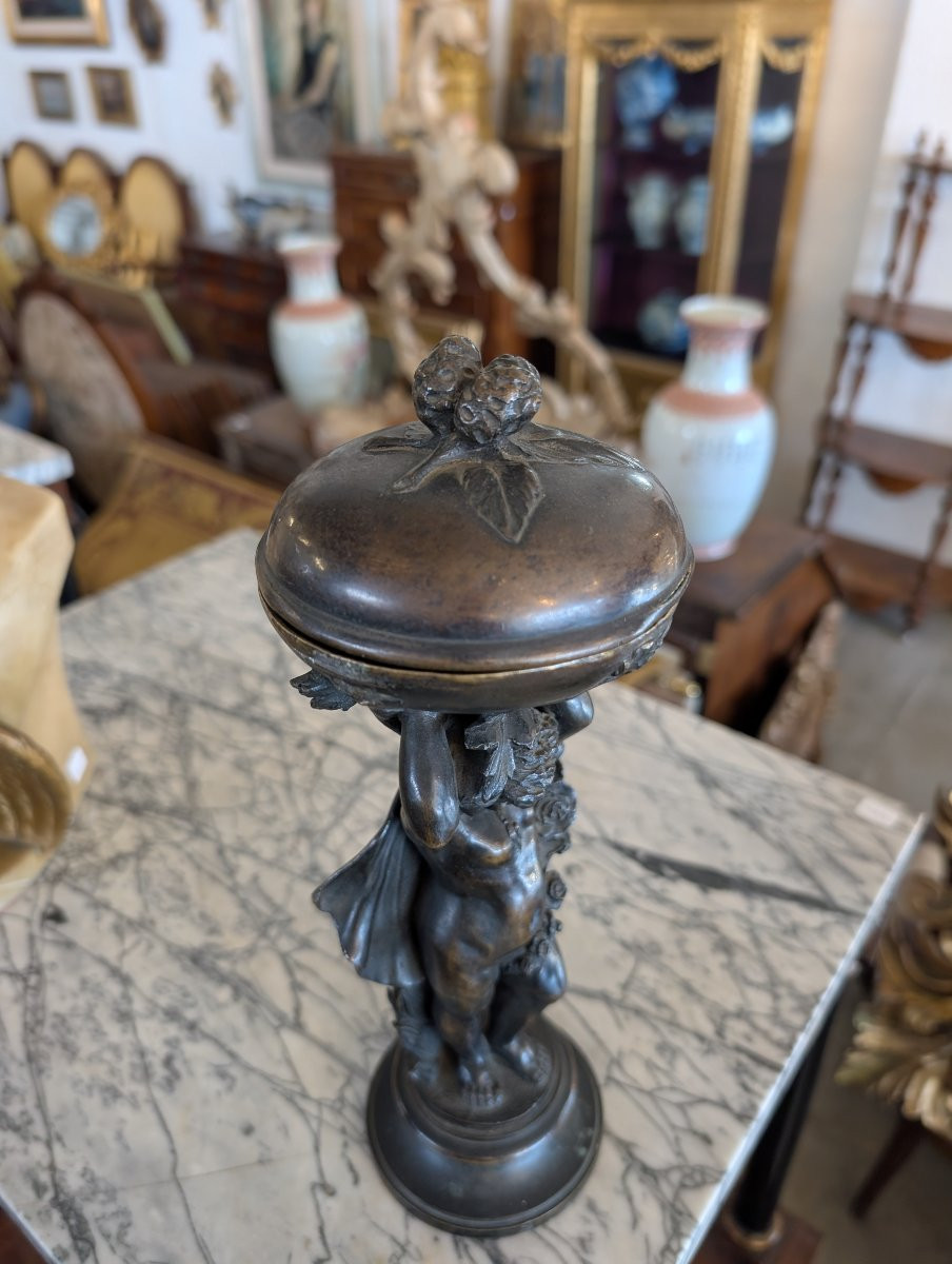 Scultura in bronzo con contenitore – Fine XIX secolo-photo-6
