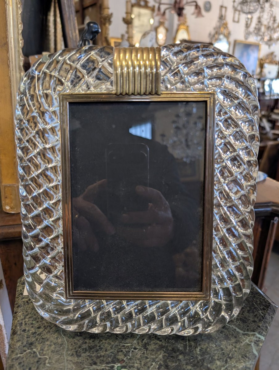 Cornice da tavolo per ritratto fotografico – Seguso Vetri d’Arte Murano, anni ’50-photo-1