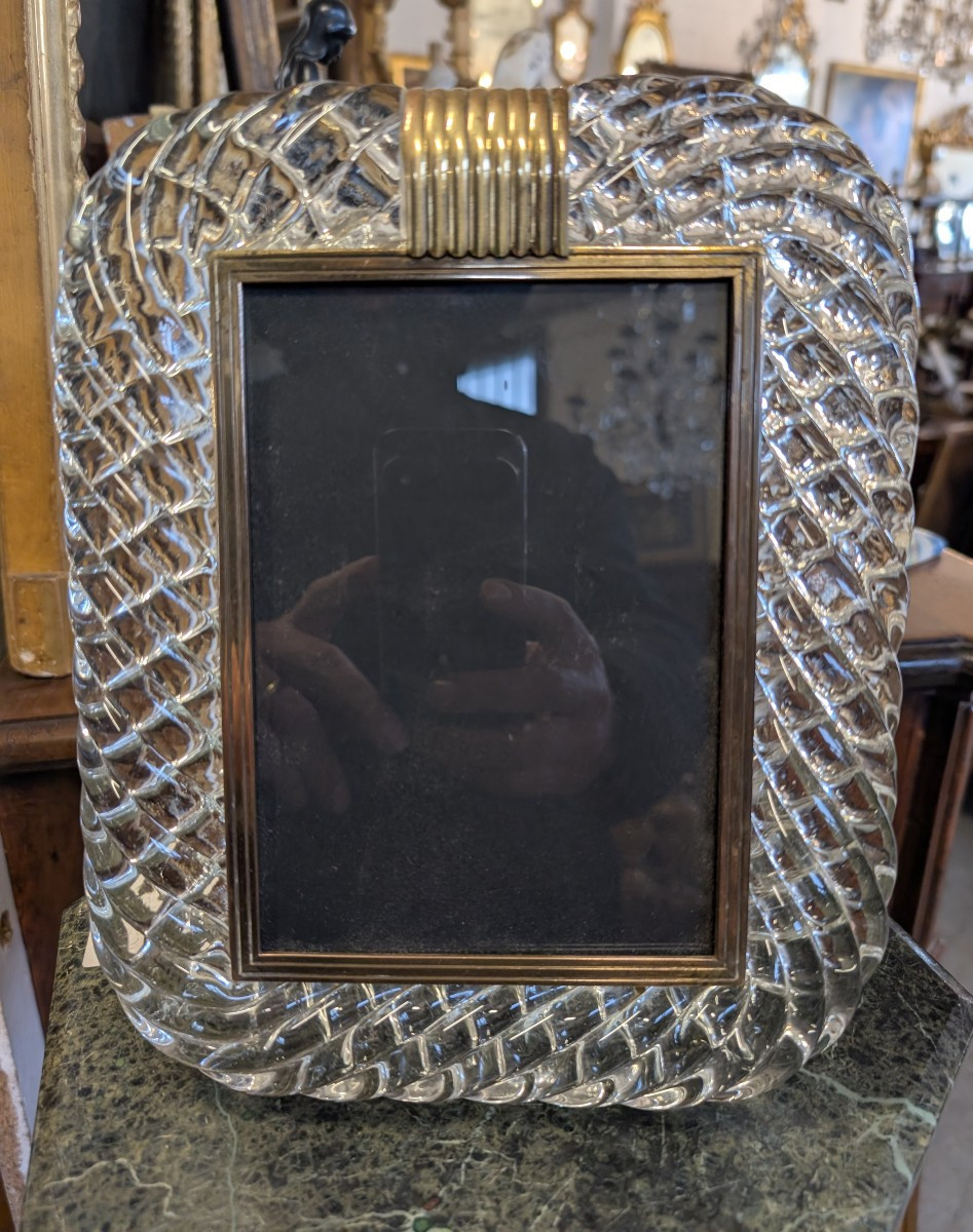 Cornice da tavolo per ritratto fotografico – Seguso Vetri d’Arte Murano, anni ’50