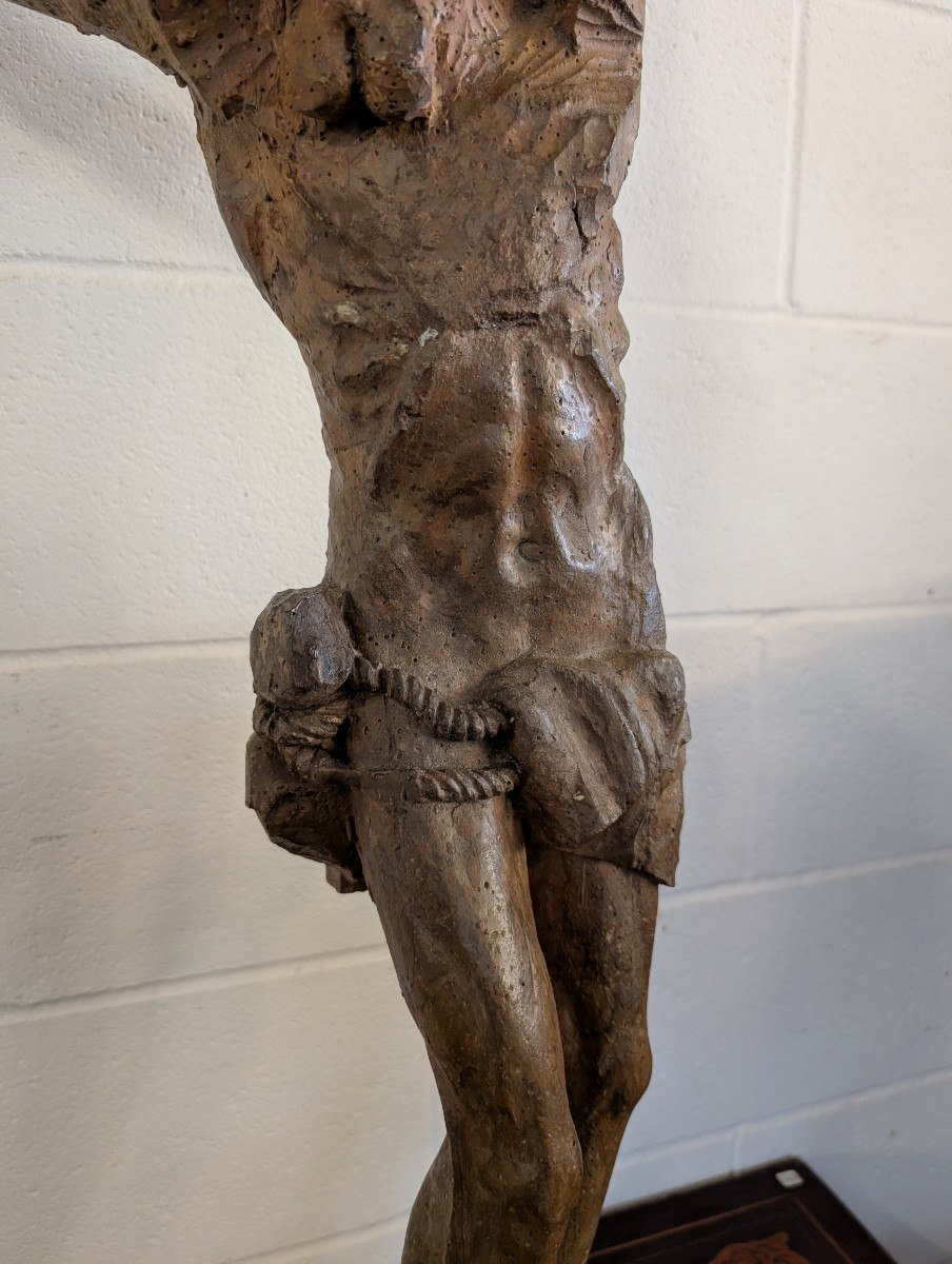 Cristo crocifisso in legno scolpito-photo-2