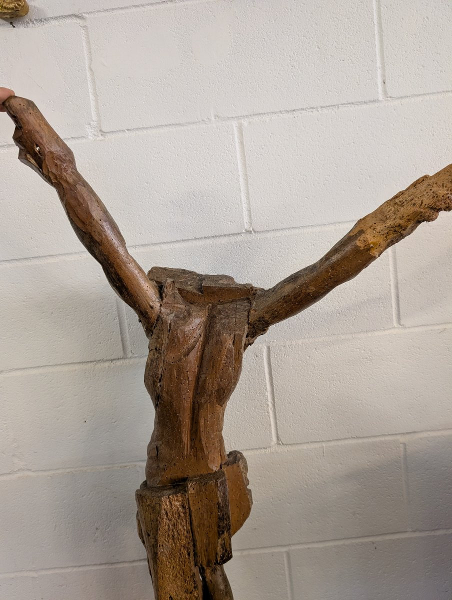 Cristo crocifisso in legno scolpito-photo-6