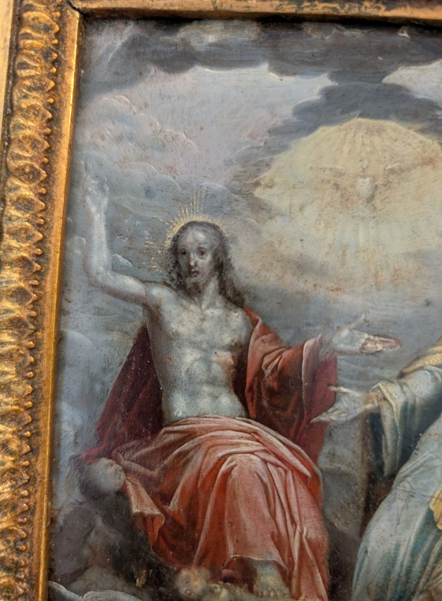 La Santissima Trinità – Olio su rame, Italia settentrionale, seconda metà del XVIII secolo-photo-4