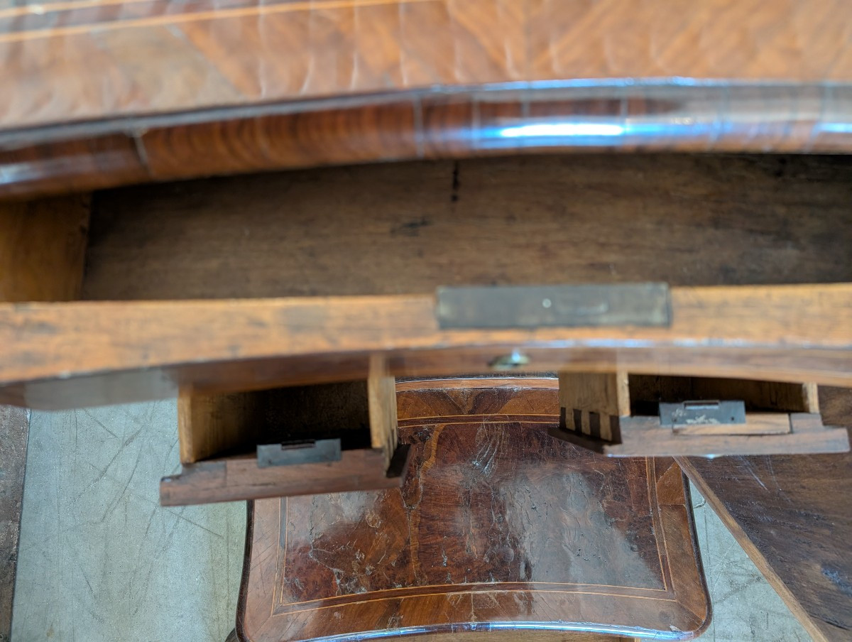 Elegante inginocchiatoio italiano lastronato e filettato – metà XVIII secolo-photo-4