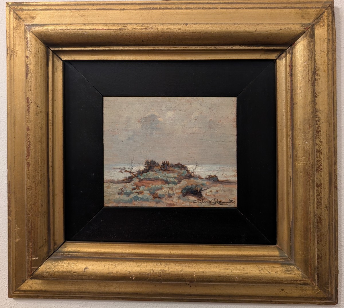 Gino Romiti Paesaggio Costiero Olio su Tavoletta-photo-2