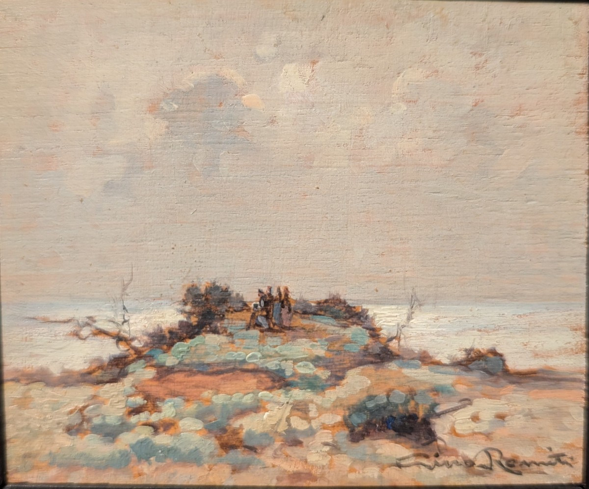 Gino Romiti Paesaggio Costiero Olio su Tavoletta