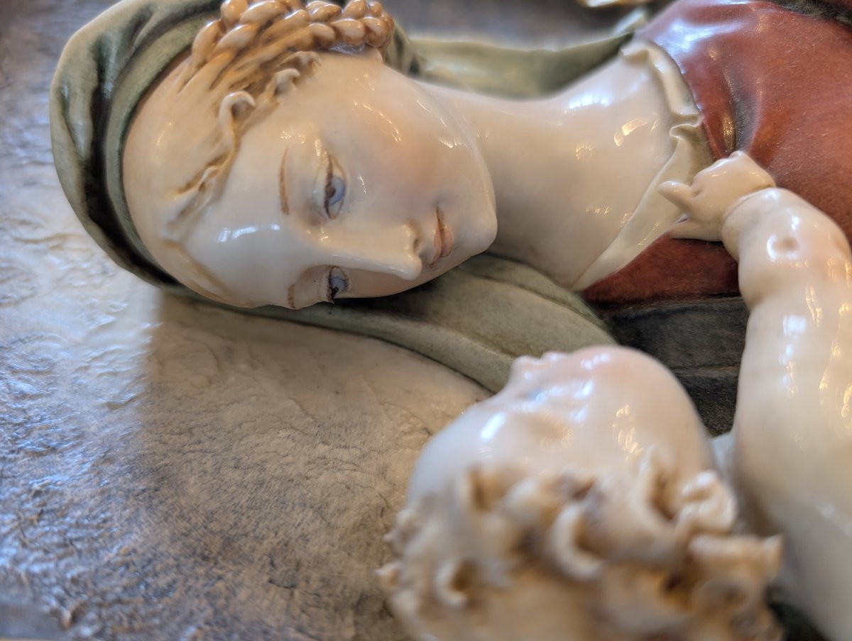 Madonna con Bambino e angeli – ceramica di Giuseppe Cappe – anni ’50-photo-3