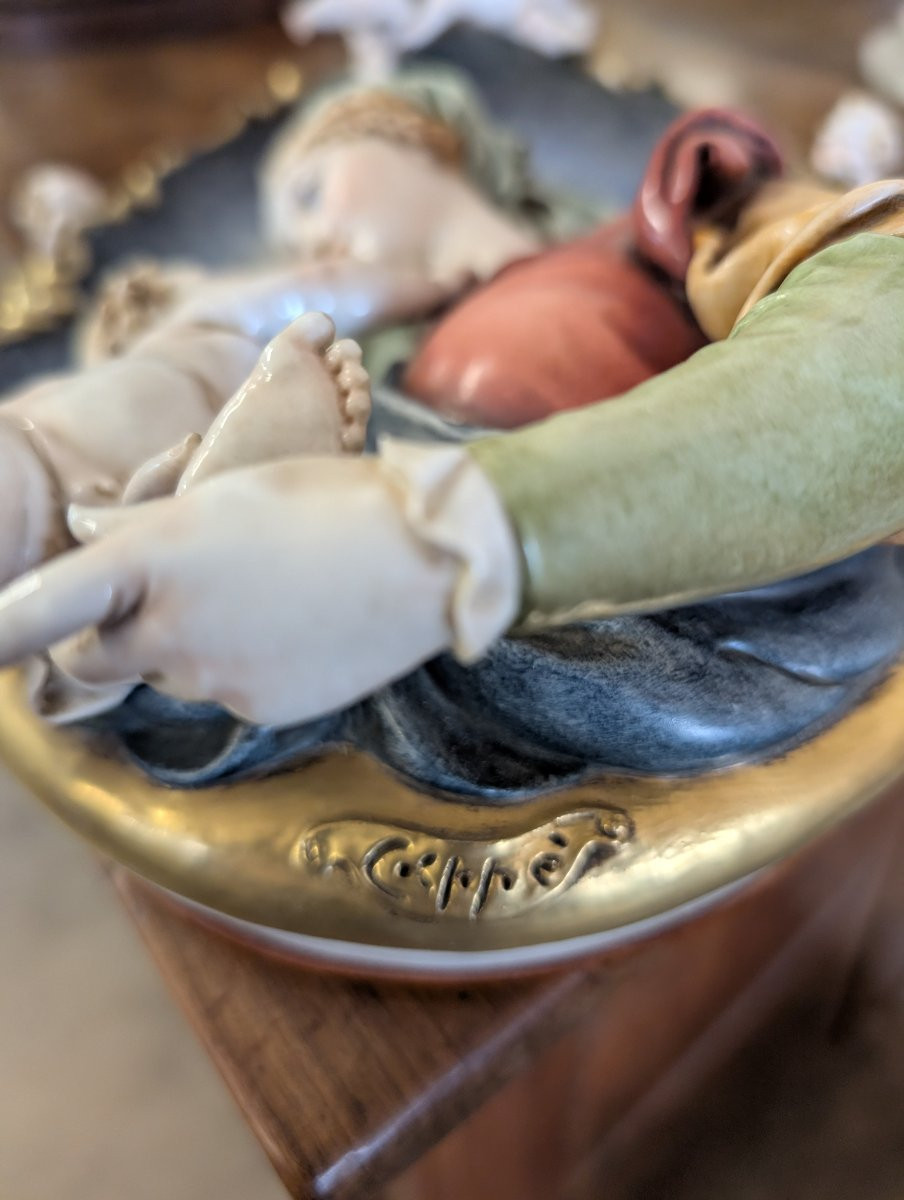 Madonna con Bambino e angeli – ceramica di Giuseppe Cappe – anni ’50-photo-4