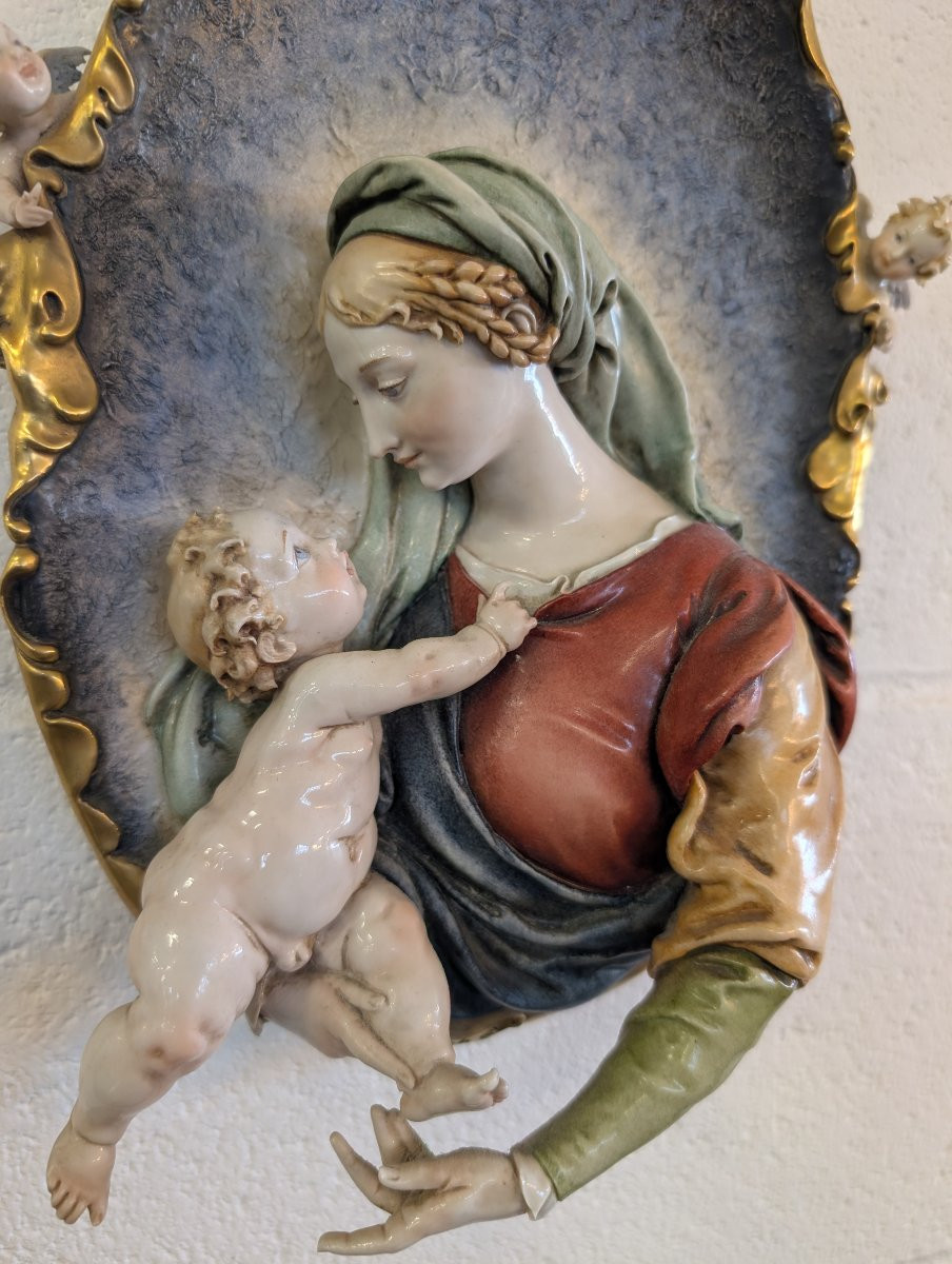 Madonna con Bambino e angeli – ceramica di Giuseppe Cappe – anni ’50-photo-4