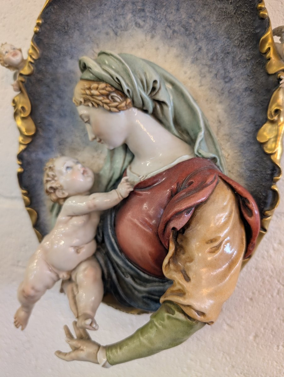 Madonna con Bambino e angeli – ceramica di Giuseppe Cappe – anni ’50-photo-6