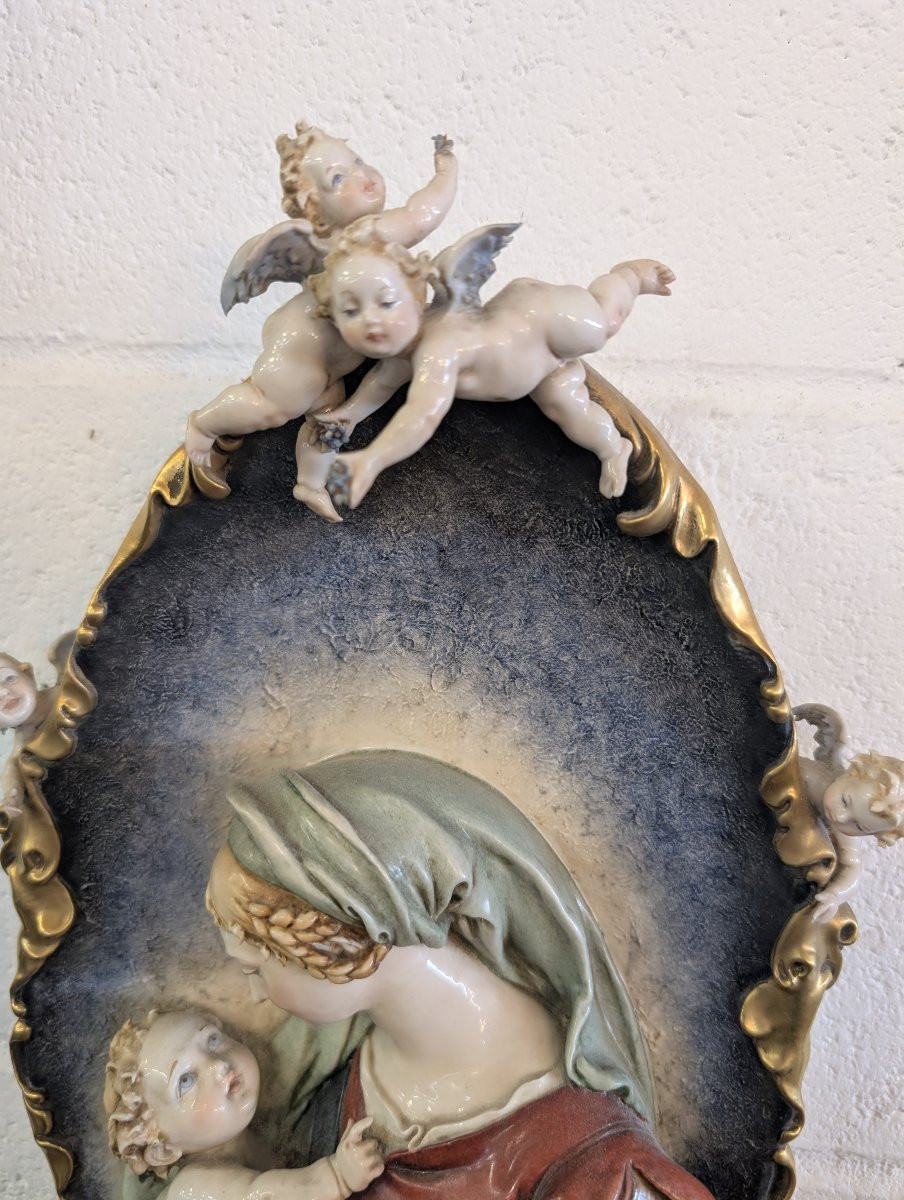 Madonna con Bambino e angeli – ceramica di Giuseppe Cappe – anni ’50-photo-7