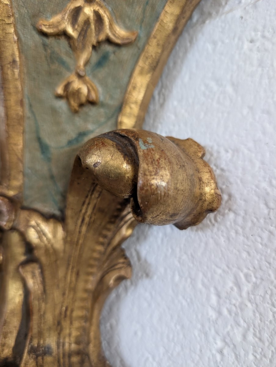 Coppia Mensole Genovesi Luigi XVI Laccate e Dorate XVIII Secolo-photo-4