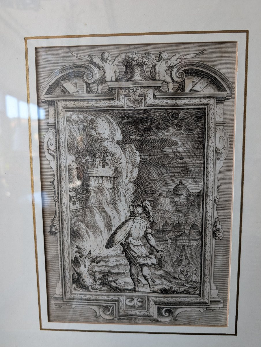 Suite di quattro incisioni dalla Gerusalemme Liberata di Tasso – Bernardo Castello, XVIII secol-photo-4