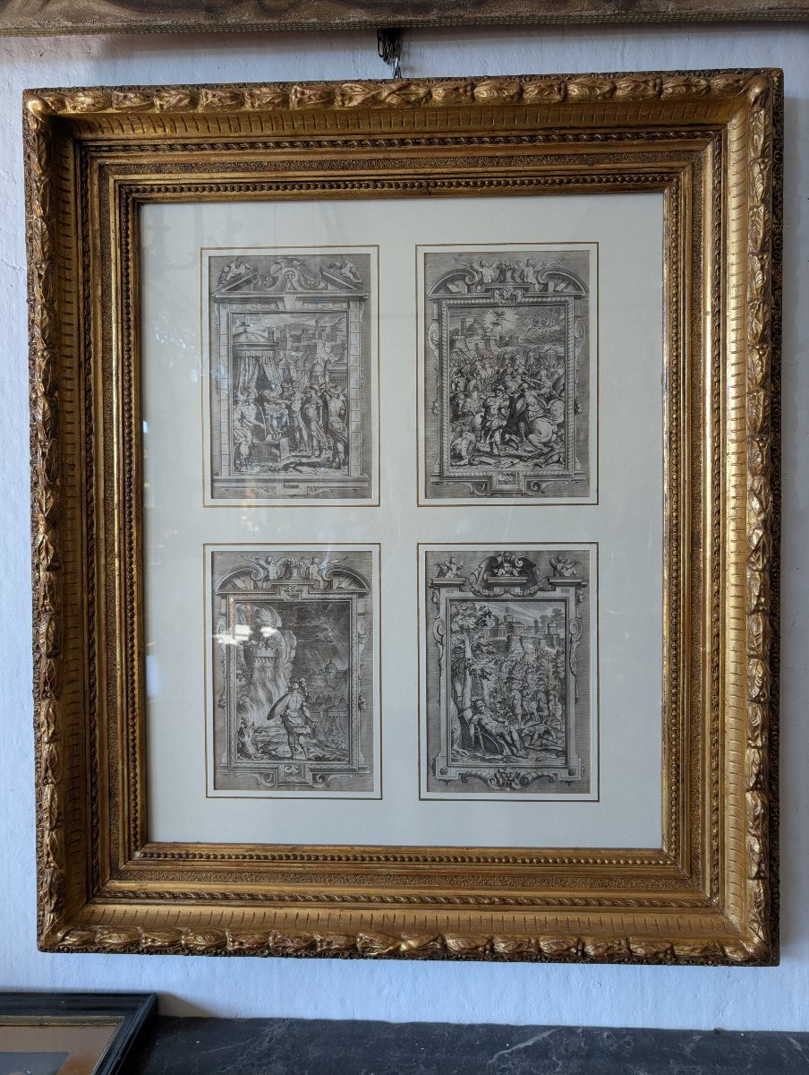 Suite di quattro incisioni dalla Gerusalemme Liberata di Tasso – Bernardo Castello, XVIII secol-photo-5