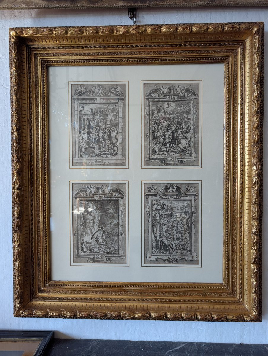 Suite di quattro incisioni dalla Gerusalemme Liberata di Tasso – Bernardo Castello, XVIII secol-photo-6