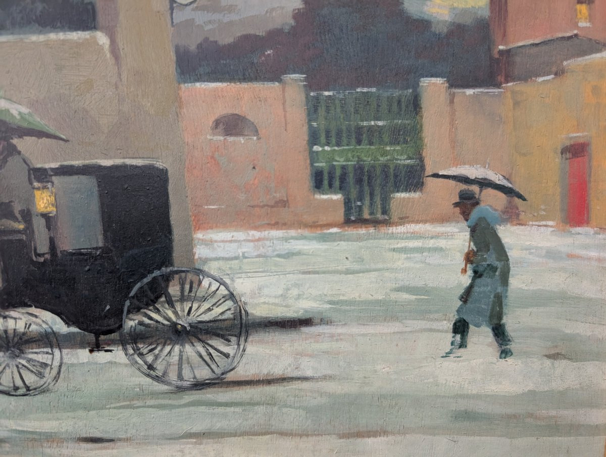 Renato Natali, scena innevata con carrozza, anni ’60-photo-2