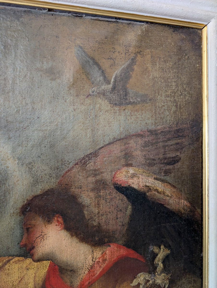 Annunciazione, dipinto olio su tela, fine XVII secolo, cm 78x100-photo-1