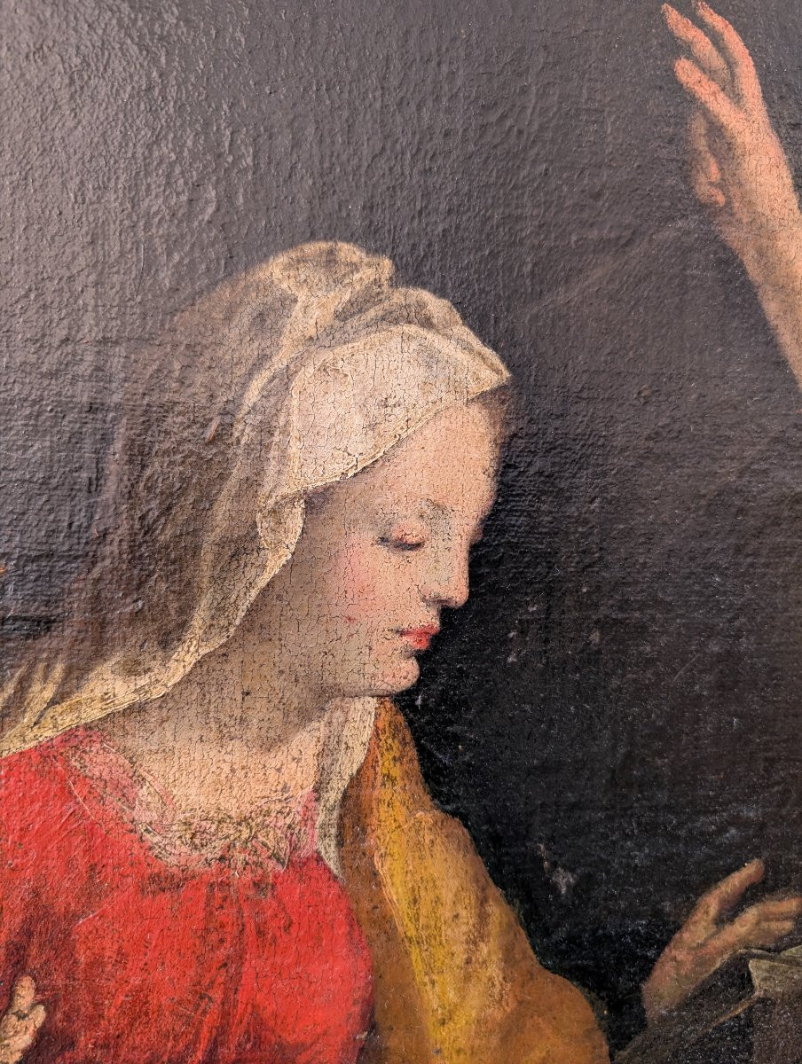 Annunciazione, dipinto olio su tela, fine XVII secolo, cm 78x100-photo-5