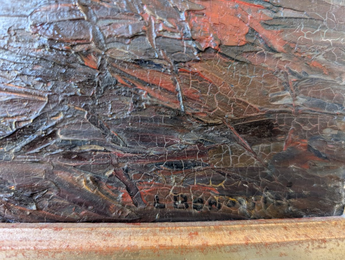 Louis Bonamici, port animé, huile sur panneau, 42 x 33 cm-photo-4