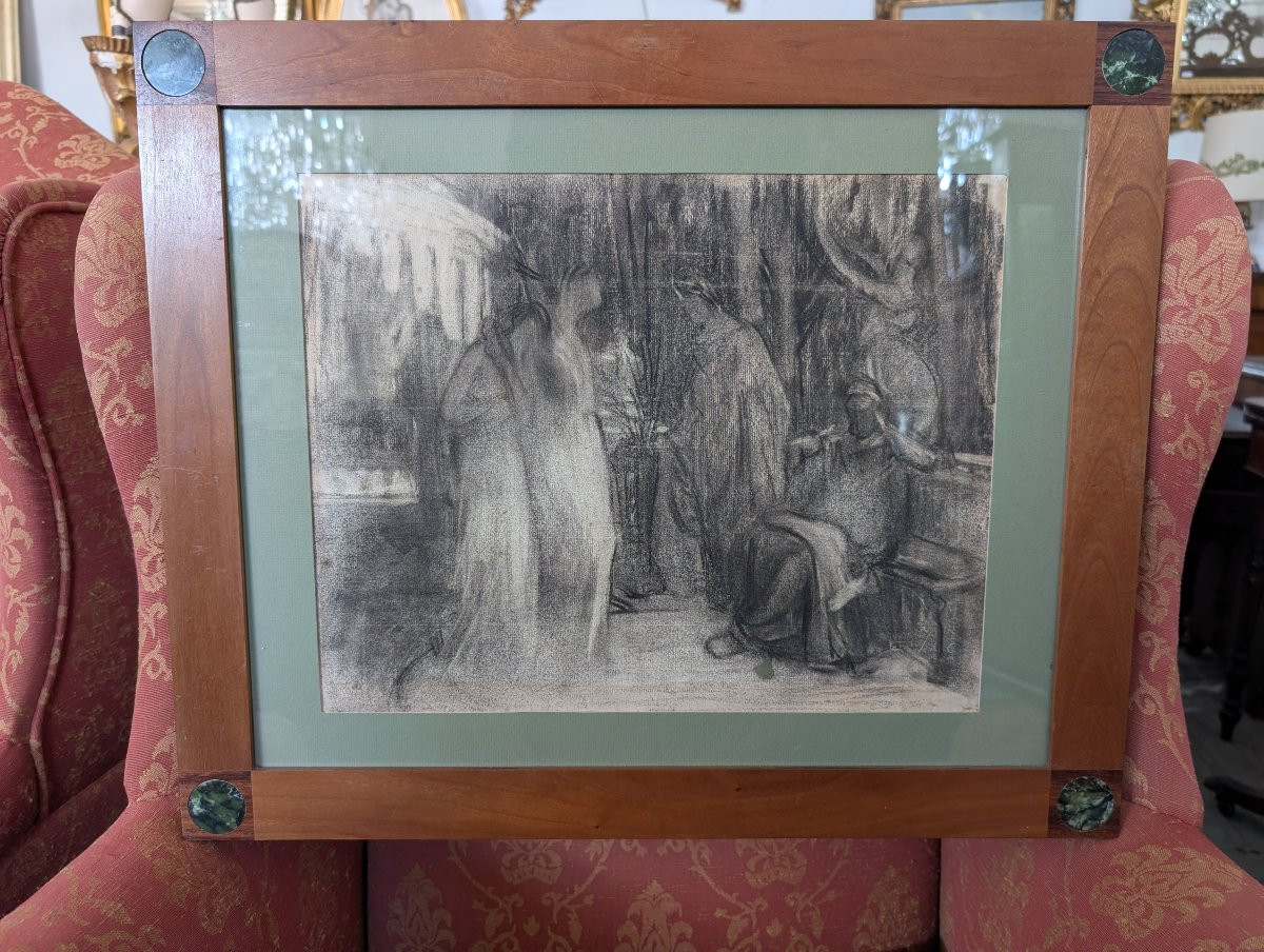 Henry Sollier – Disegno Simbolista Francese Dei Primi Del Novecento-photo-2
