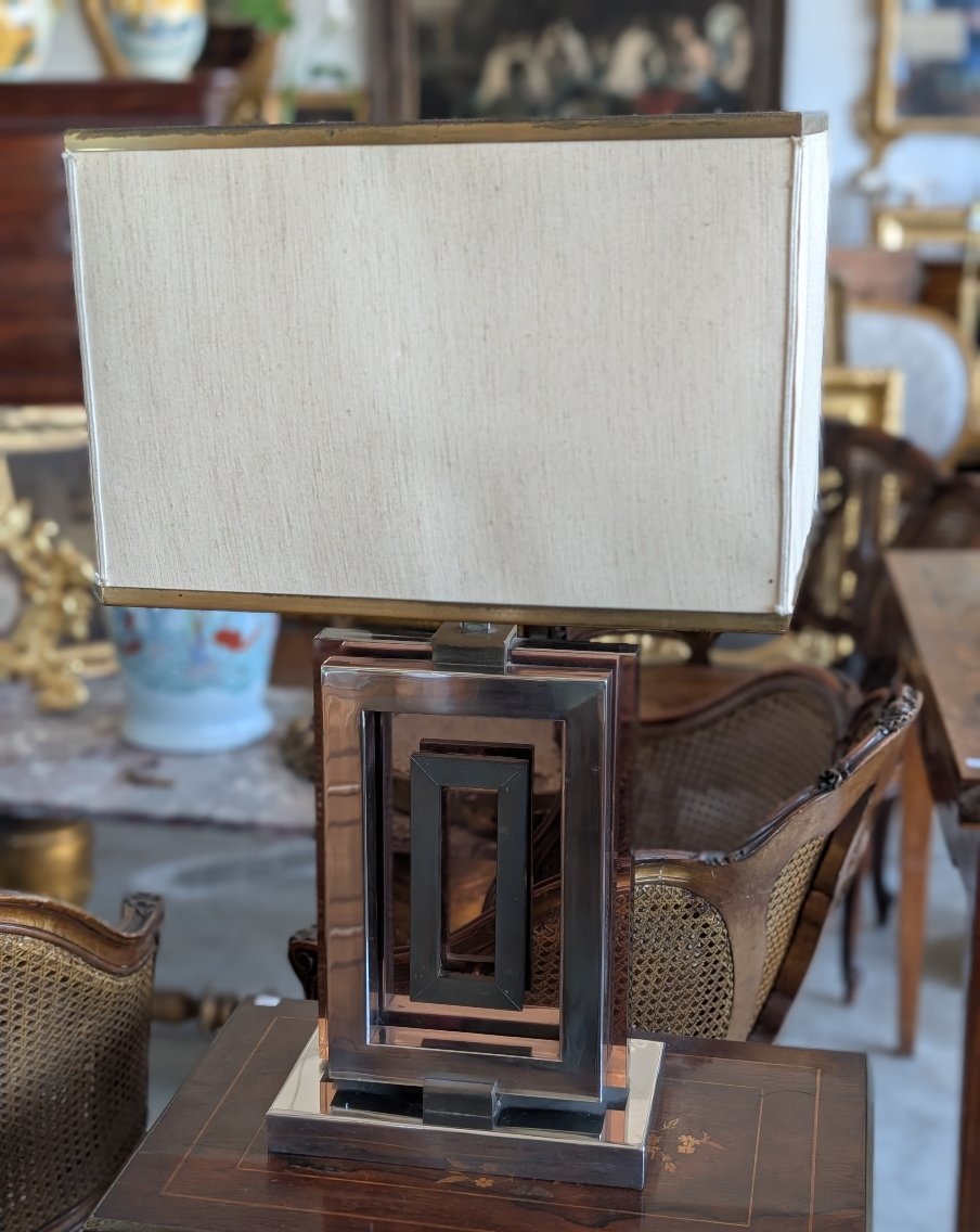 Lampada Da Credenza Romeo Rega In Acciaio, Ottone E Plexiglass – Anni '70-photo-3