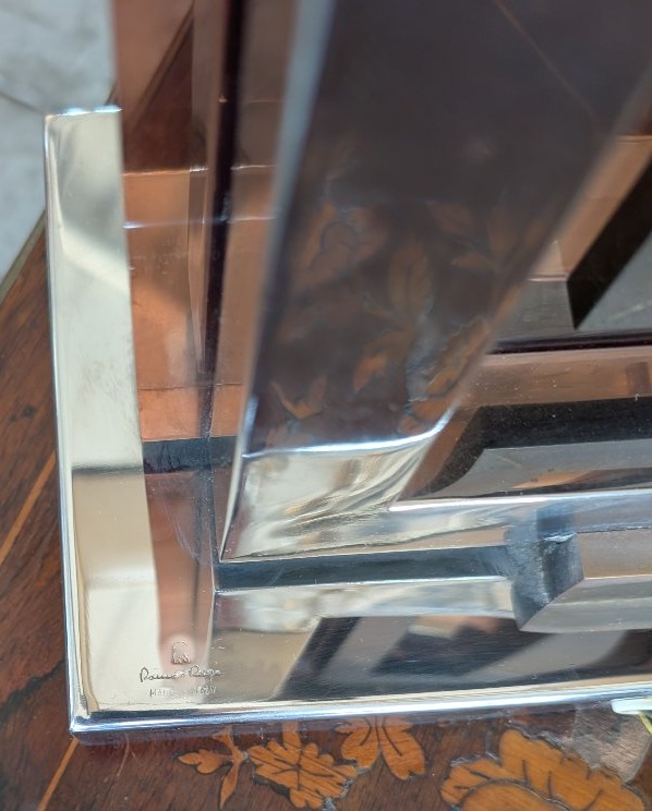 Lampada Da Credenza Romeo Rega In Acciaio, Ottone E Plexiglass – Anni '70-photo-4
