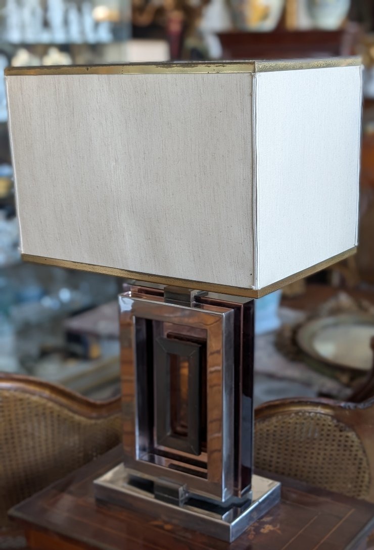 Lampada Da Credenza Romeo Rega In Acciaio, Ottone E Plexiglass – Anni '70-photo-3