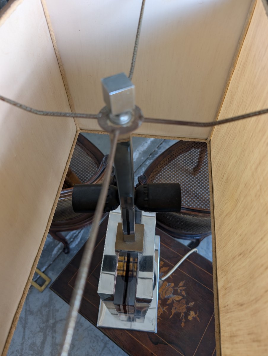 Lampada Da Credenza Romeo Rega In Acciaio, Ottone E Plexiglass – Anni '70-photo-5