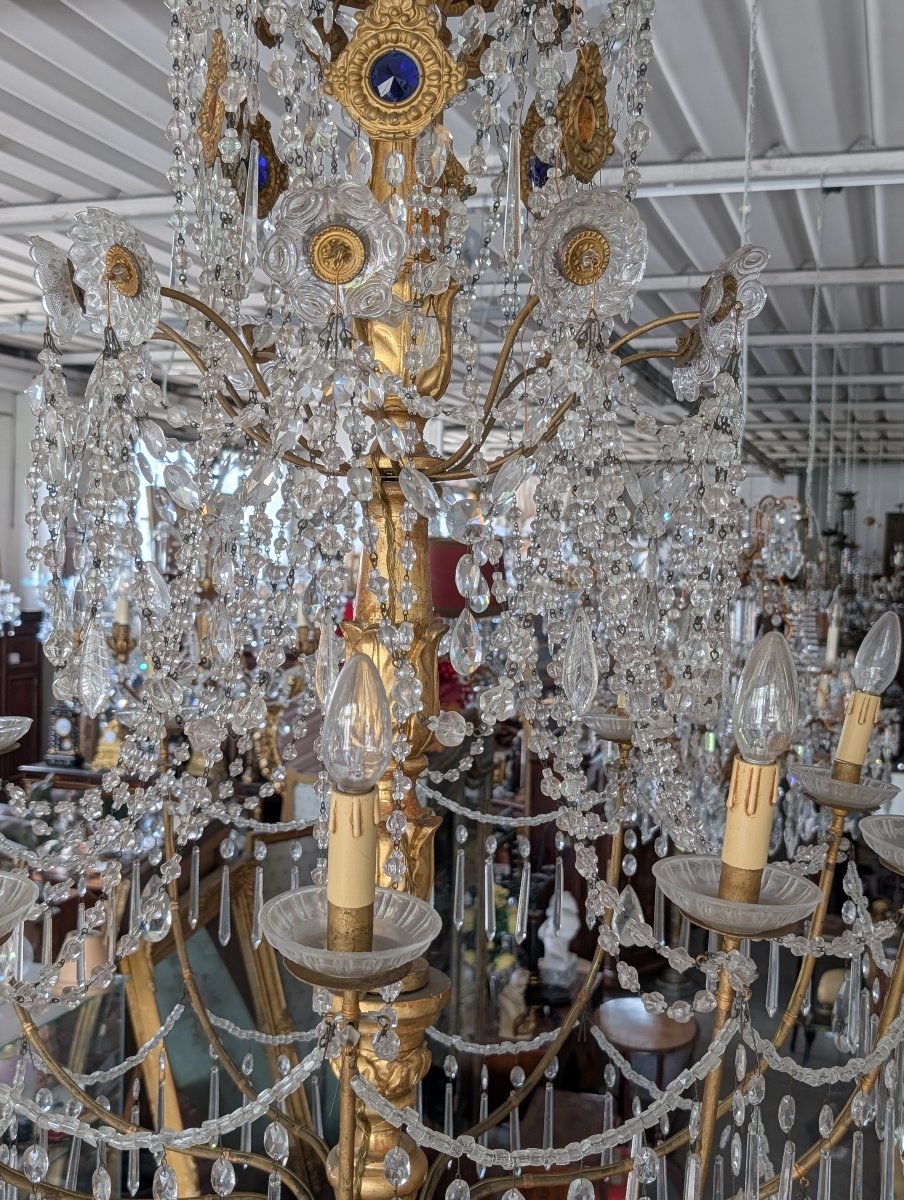 Grande Lampadario Genovese Neoclassico A 10 Luci-photo-7